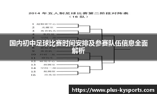 国内初中足球比赛时间安排及参赛队伍信息全面解析